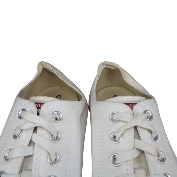 Converse Shoes Mens 11 Sneakers Chuck Taylor All Star Canvas White Low Lace Up - Picture 3 of 11